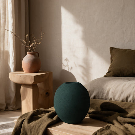 Terra Orb Ceramic Vase Duo