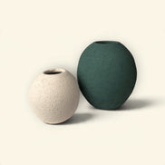 Terra Orb Ceramic Vase Duo