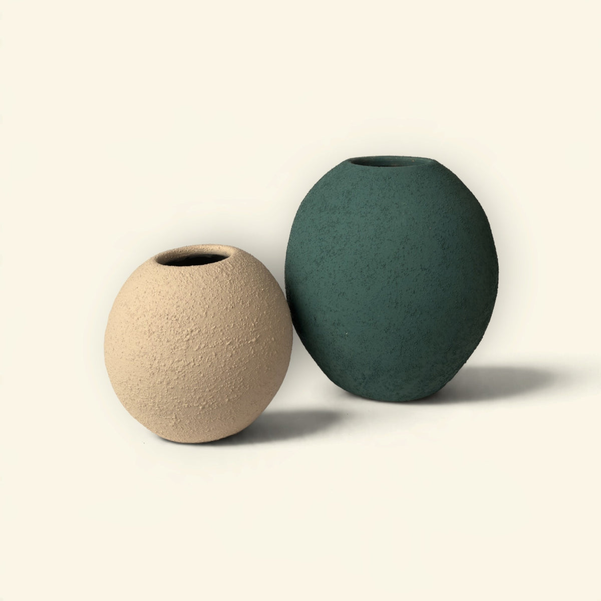 Terra Orb Ceramic Vase Duo