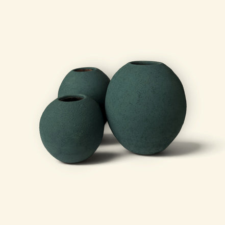 Terra Orb Ceramic Vase Duo