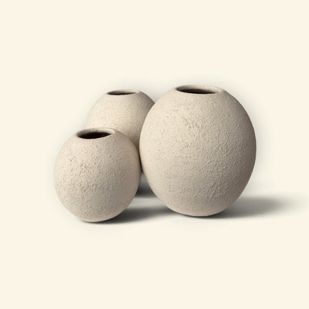 Terra Orb Ceramic Vase Duo